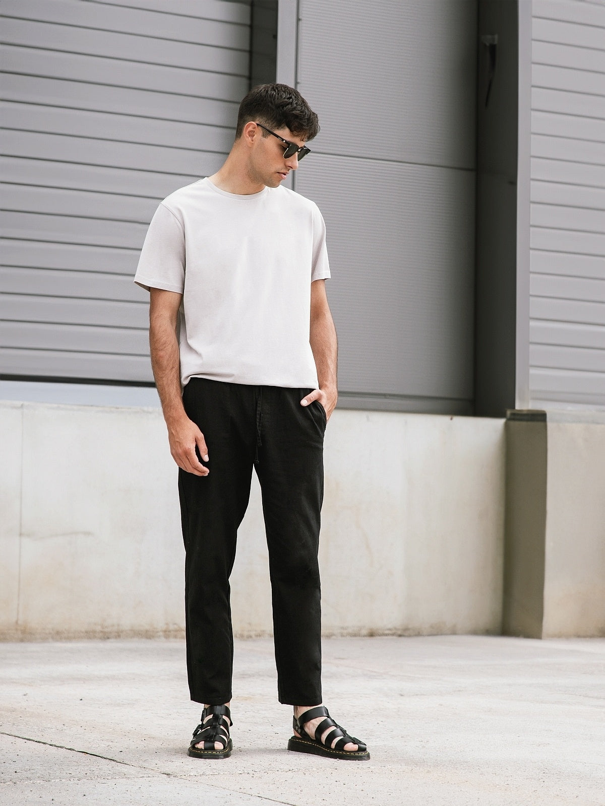 Men's Cotton Grey T-shirt 150g/M2 Machine Wash Safe LAMI Brand-0