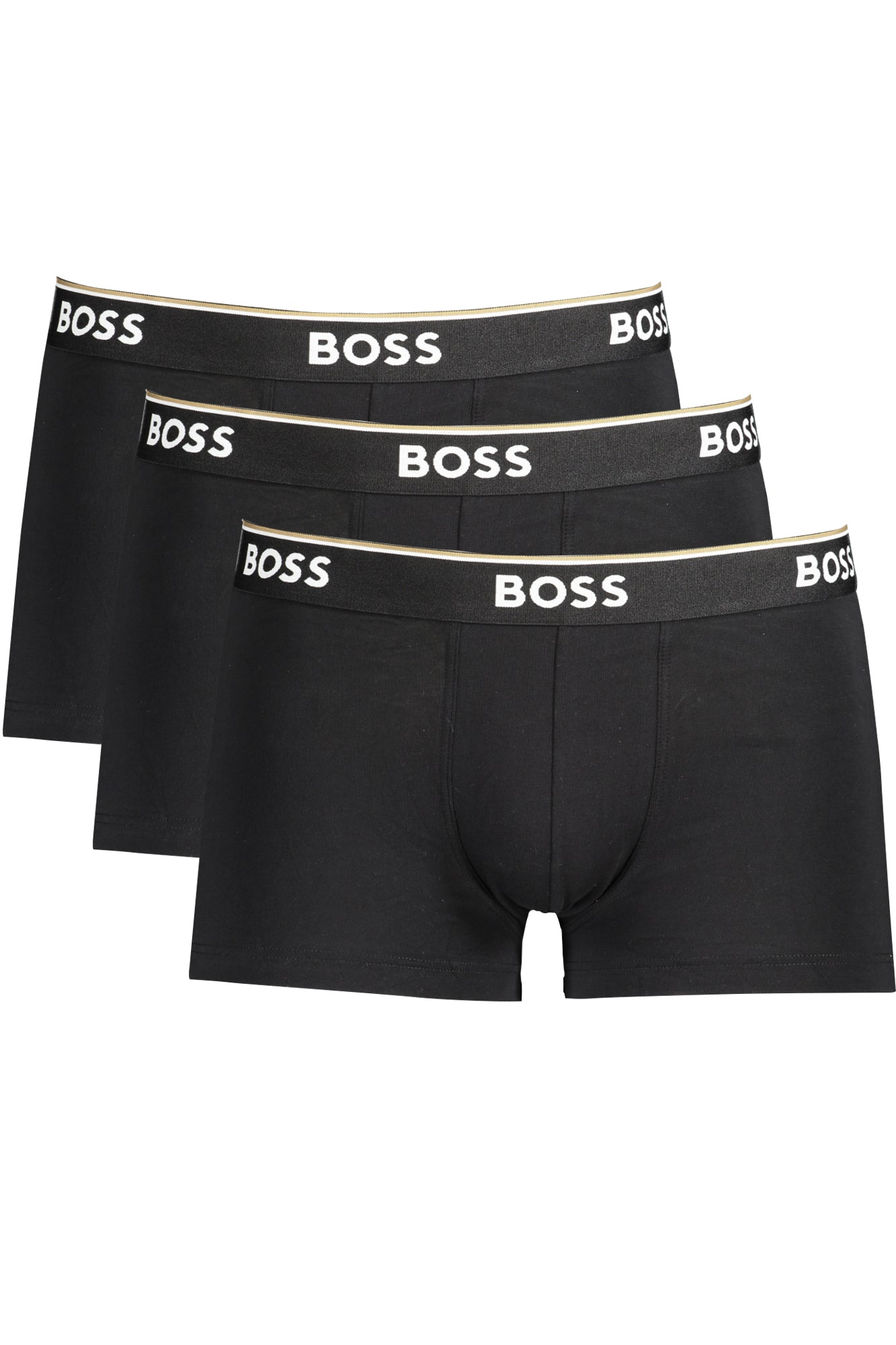 Boss Boxer Men Black Tri Pack Briefs With Elastic Waistband Print Logo