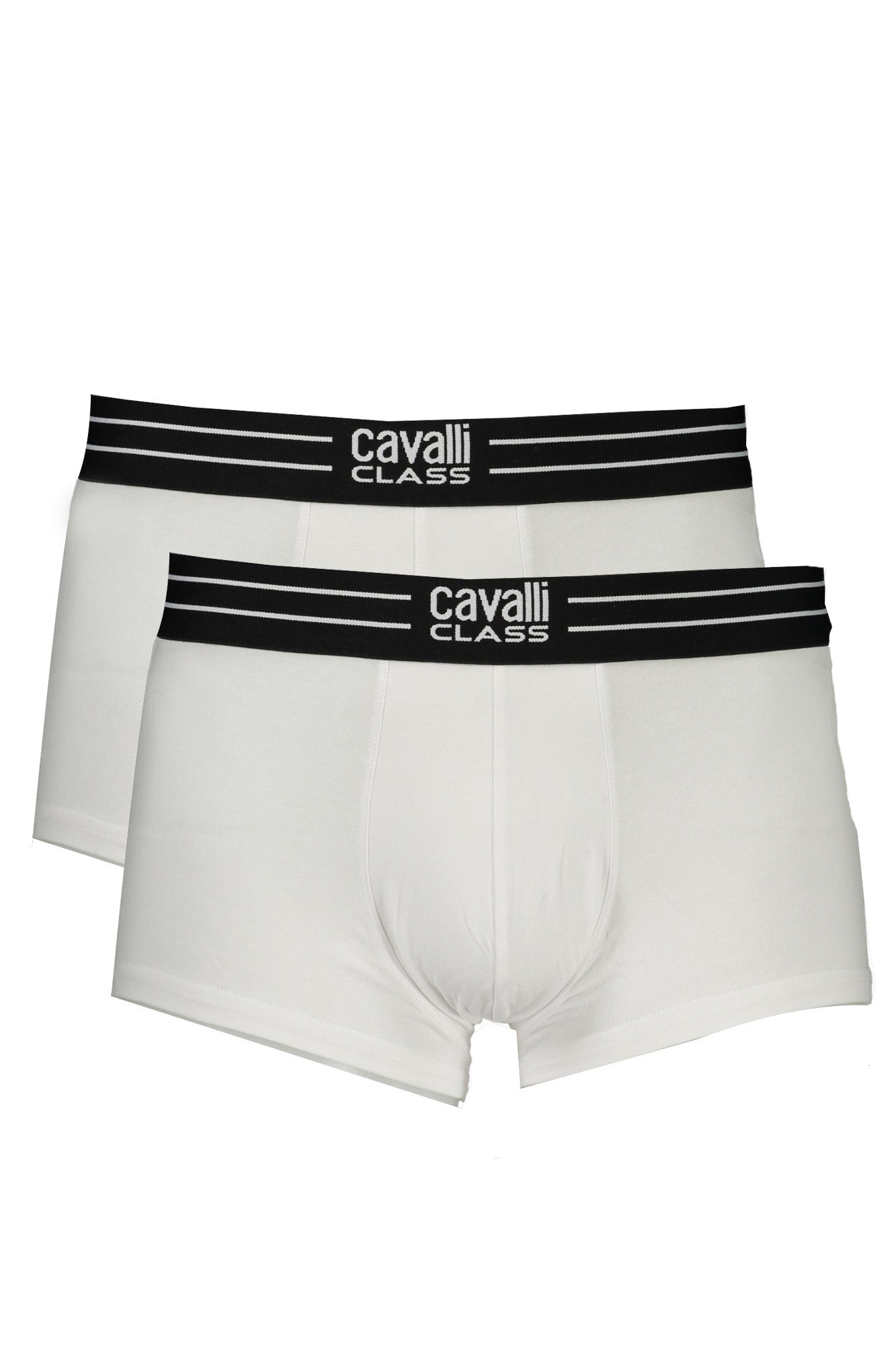 Cavalli Class Men White Boxer Shorts Elastic Waistband Print Logo-0