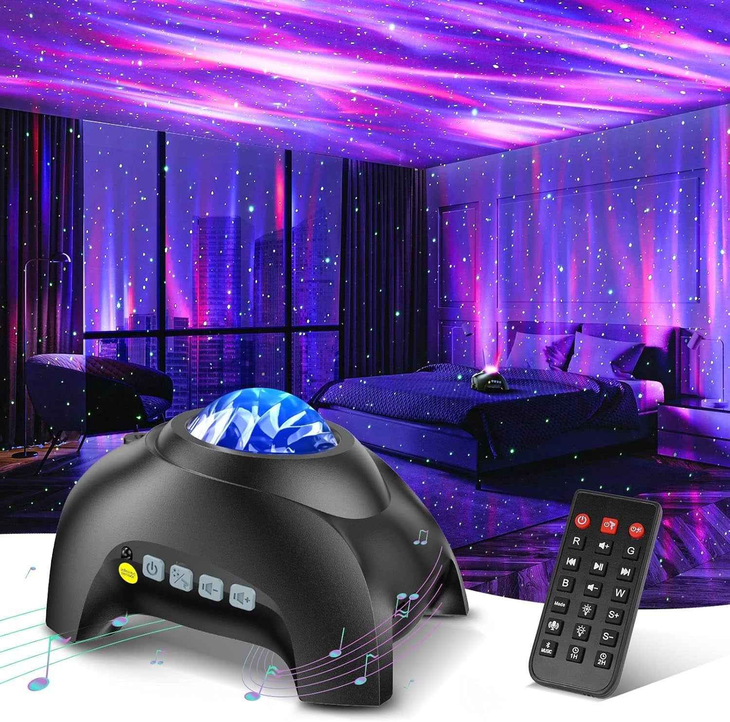 Aurora Projector Nebula Lamp With Bluetooth Remote-0