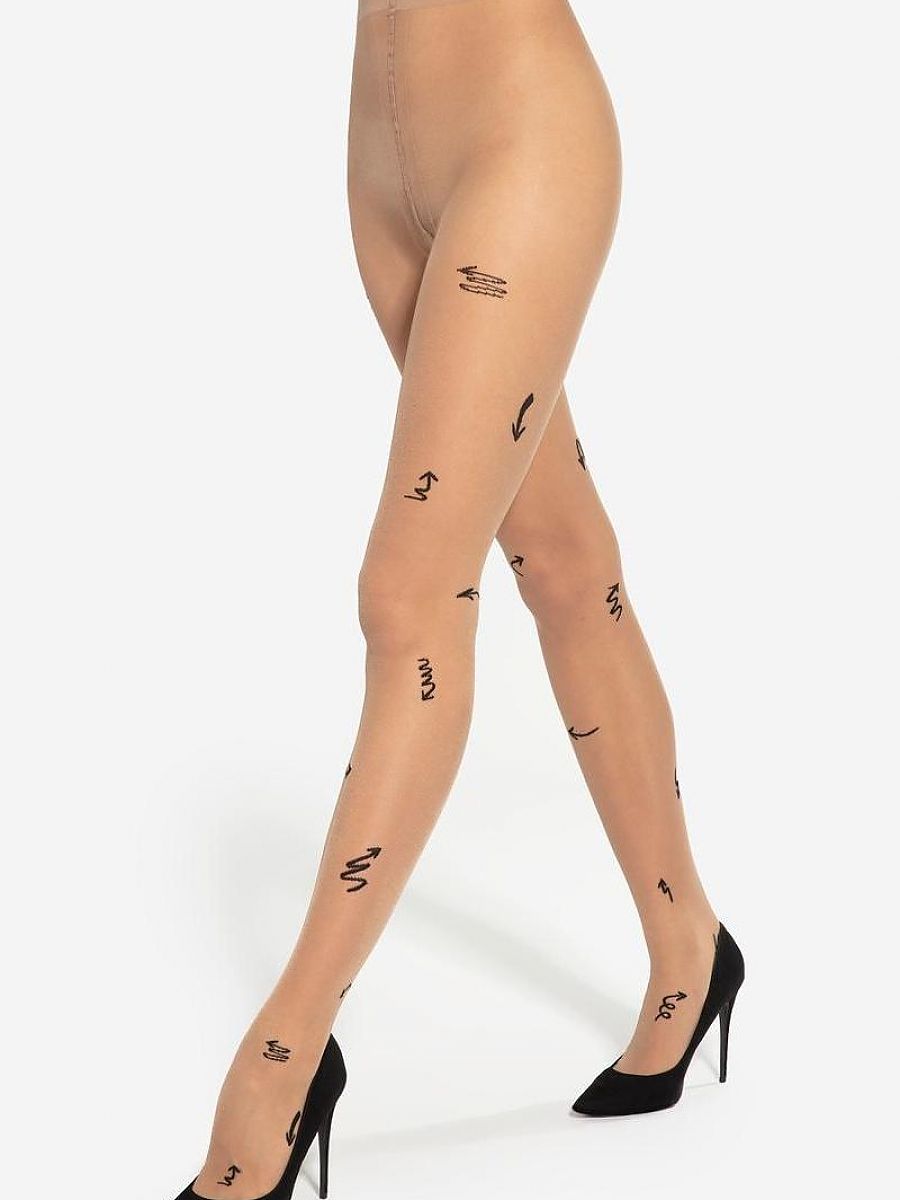 Beige Women's Tights with LYCRA Spandex 8% Polyamide 92% Made by Gatta-0