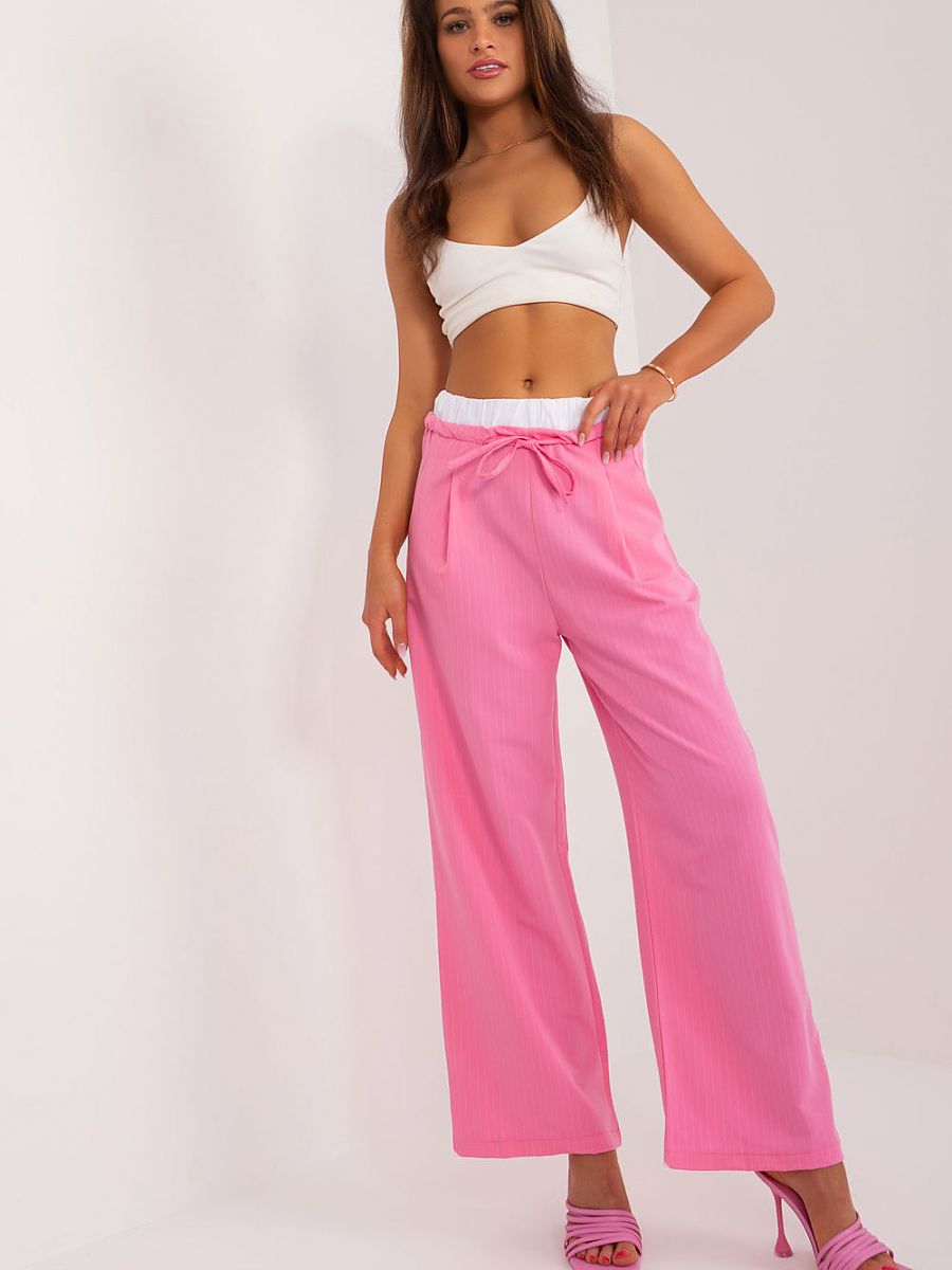 Women Polyester Palazzo Pants with High Waist and Stripe Design by Italy Moda.-0