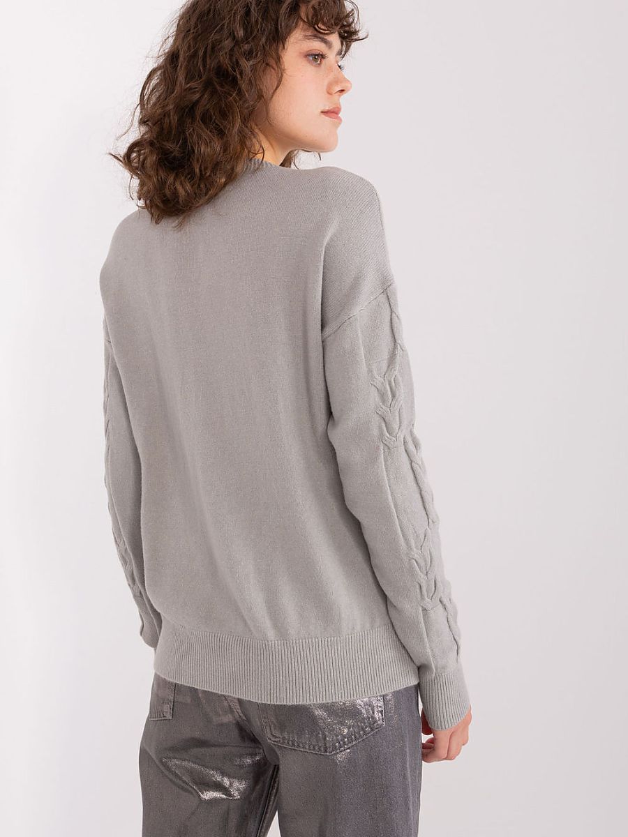 Grey Women's Jumper Model 208296 AT Sweater with Soft Fabric Blend-0