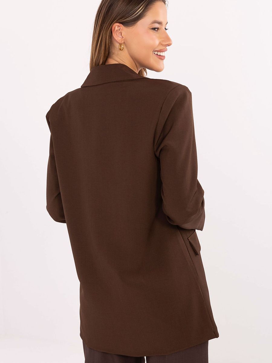 Brown Spandex Jacket Model 217239 Rue Paris For Women