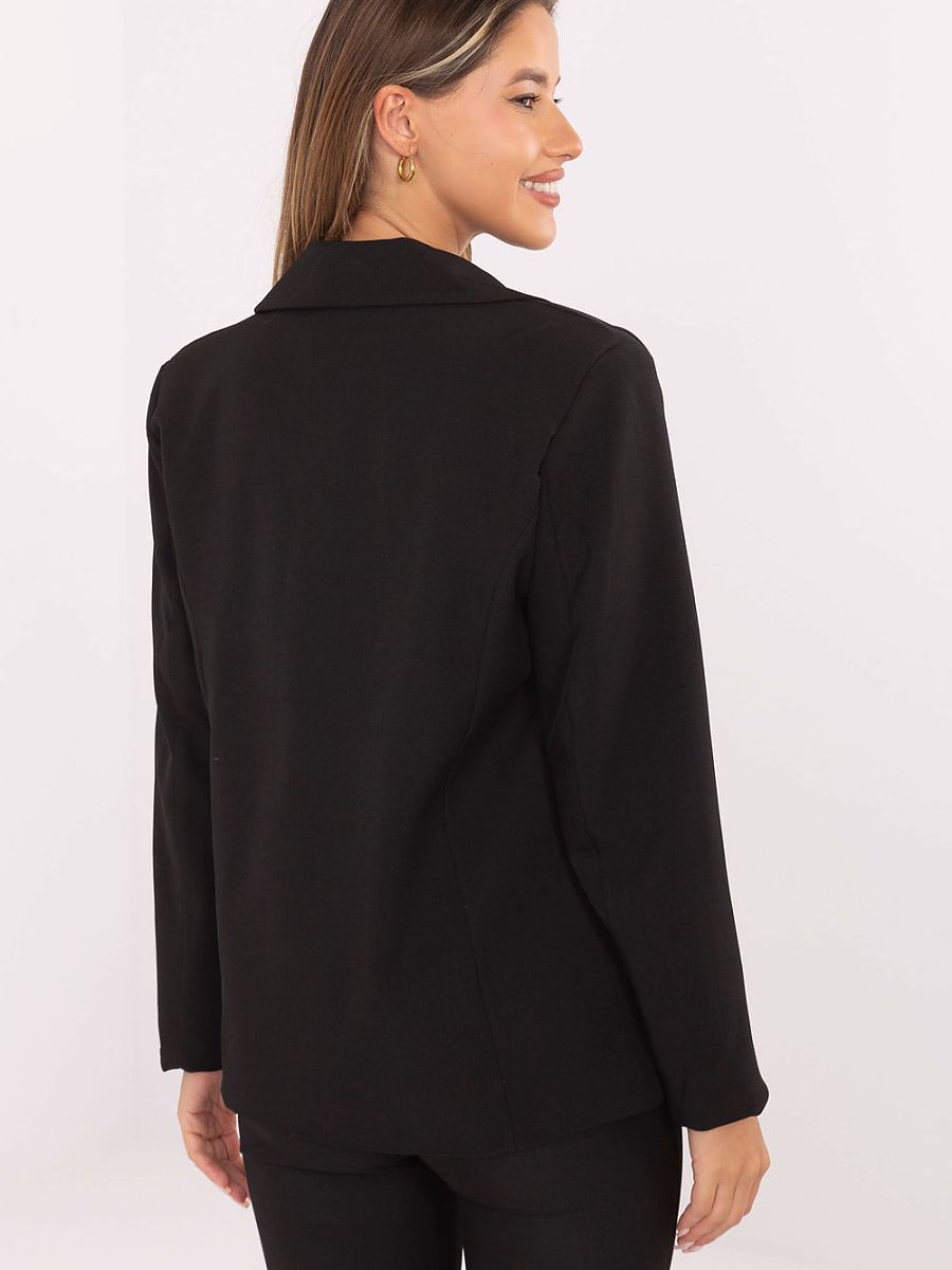 Rue Paris Black Jacket Size L XL M S Free Shipping Spandex Polyester Blend-0