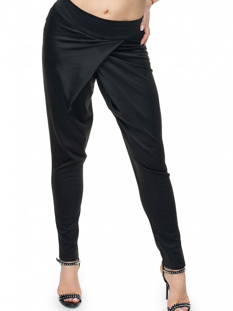 PeeKaBoo Baggy Trousers Loose Fit Stretchy Black for Women-0