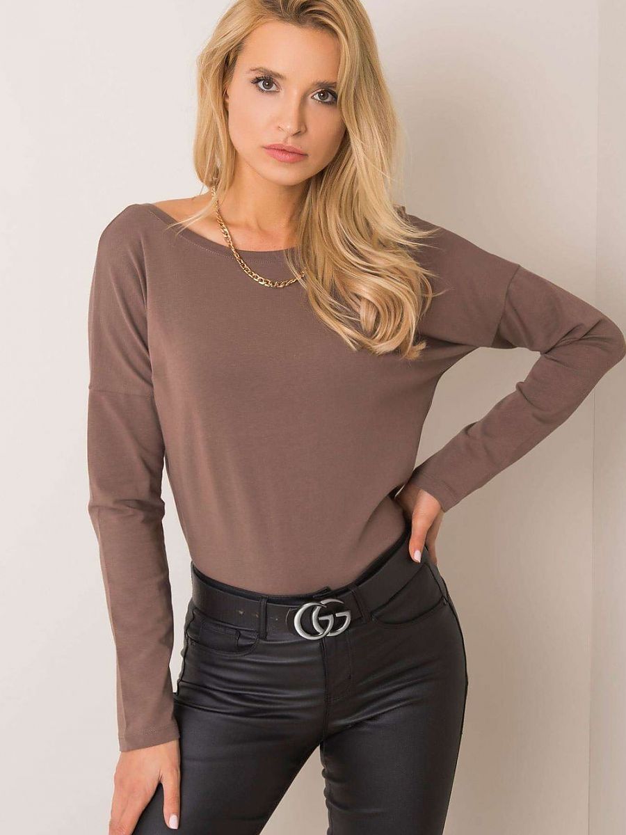 Women's Basic One-Color Long Sleeve Cotton Blouse L M S Size-0