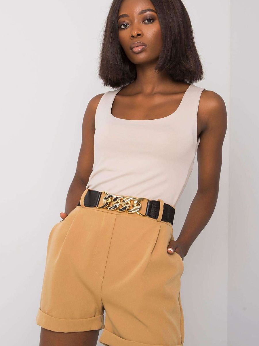 Italy Moda Women's Shorts with Elastic Waistband-0