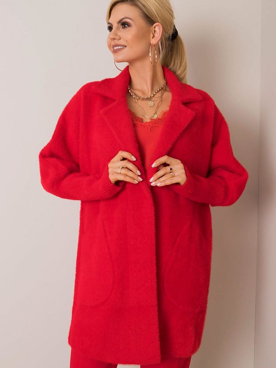 Women's Coats MBM Angora Polyester Viscose Wool Coat Fastened With Press Studs-0