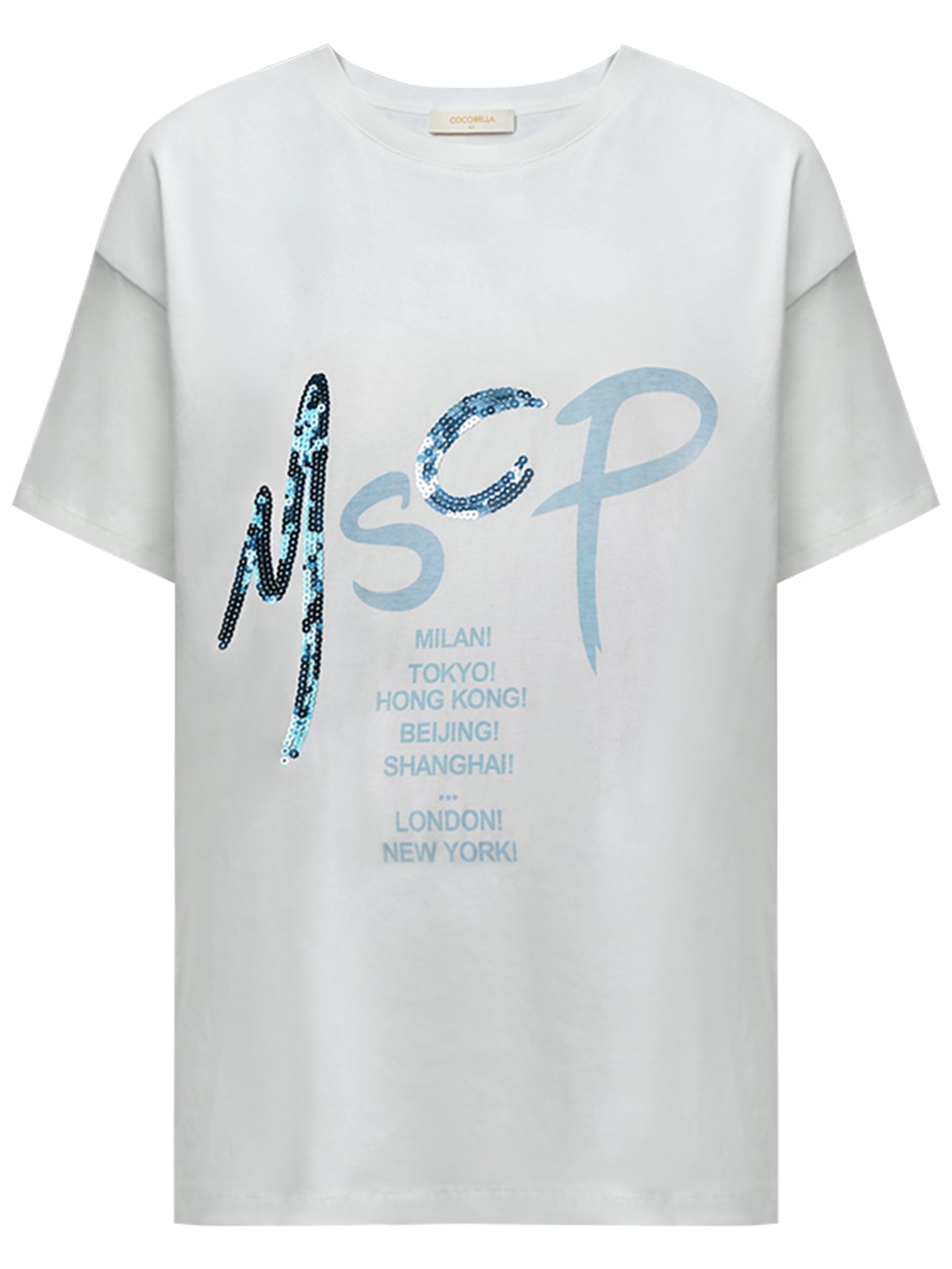 Embroidered MSCP Short Sleeve Crew Neck Tee White-0