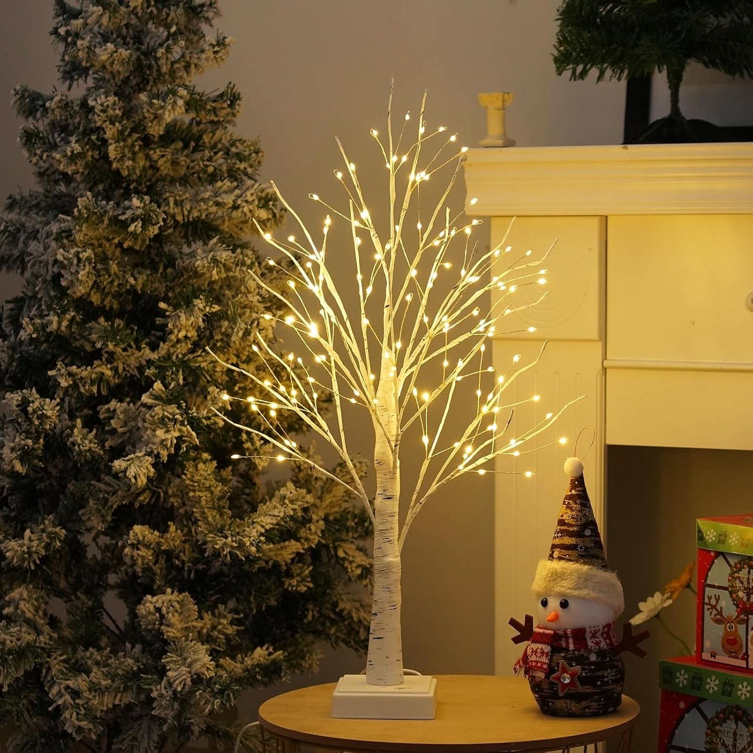 Warm White Birchwood LED 144 Lumine scence Table top-0