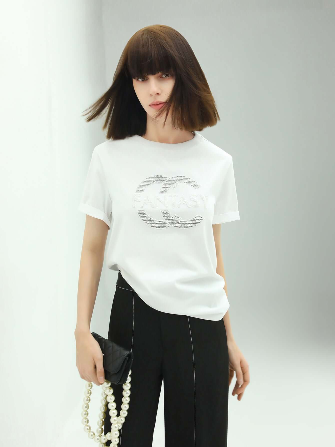 Graphic White Cotton Tee - Elaborate Logo T-Shirt for Everyone-0