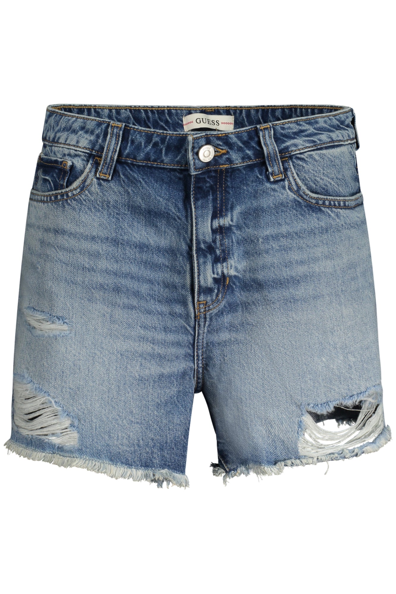 Washed Guess Blue Jeans Women's Shorts Recycled Cotton 5 Pocket Short-0