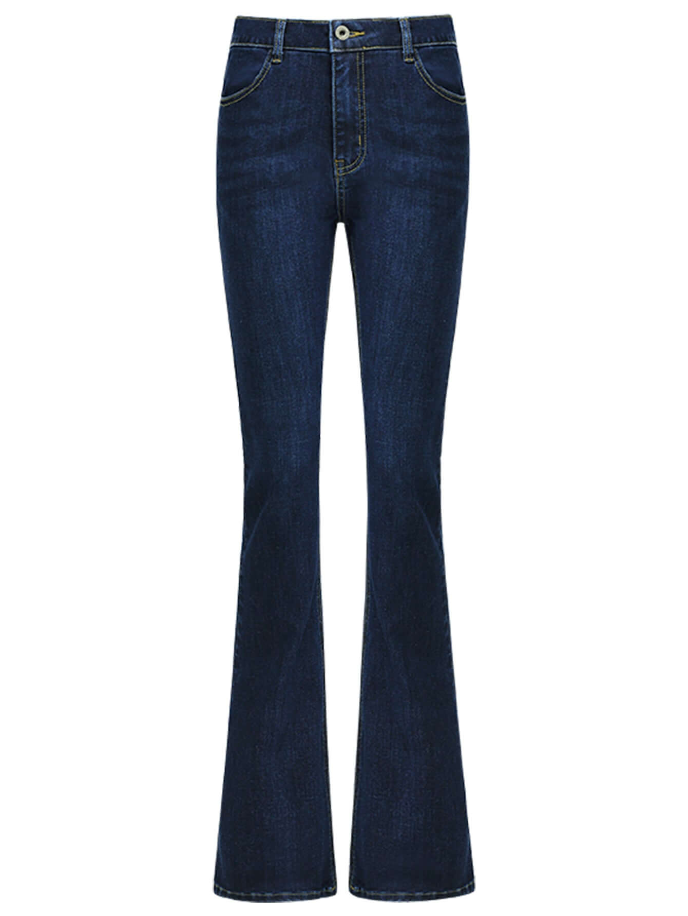 High Rise Navy Cowgirl Flared Jeans for Women-0