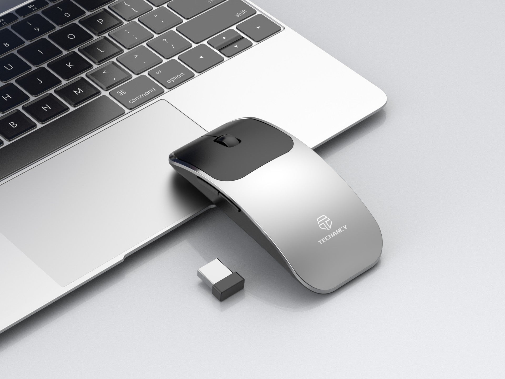 Techancy Rato Sem Fios 2.4g TJ6122, Design Fino Com Botões 5d Para Transportar Facilmente Em Viagem, Compatível Com Pc/Mac-0
