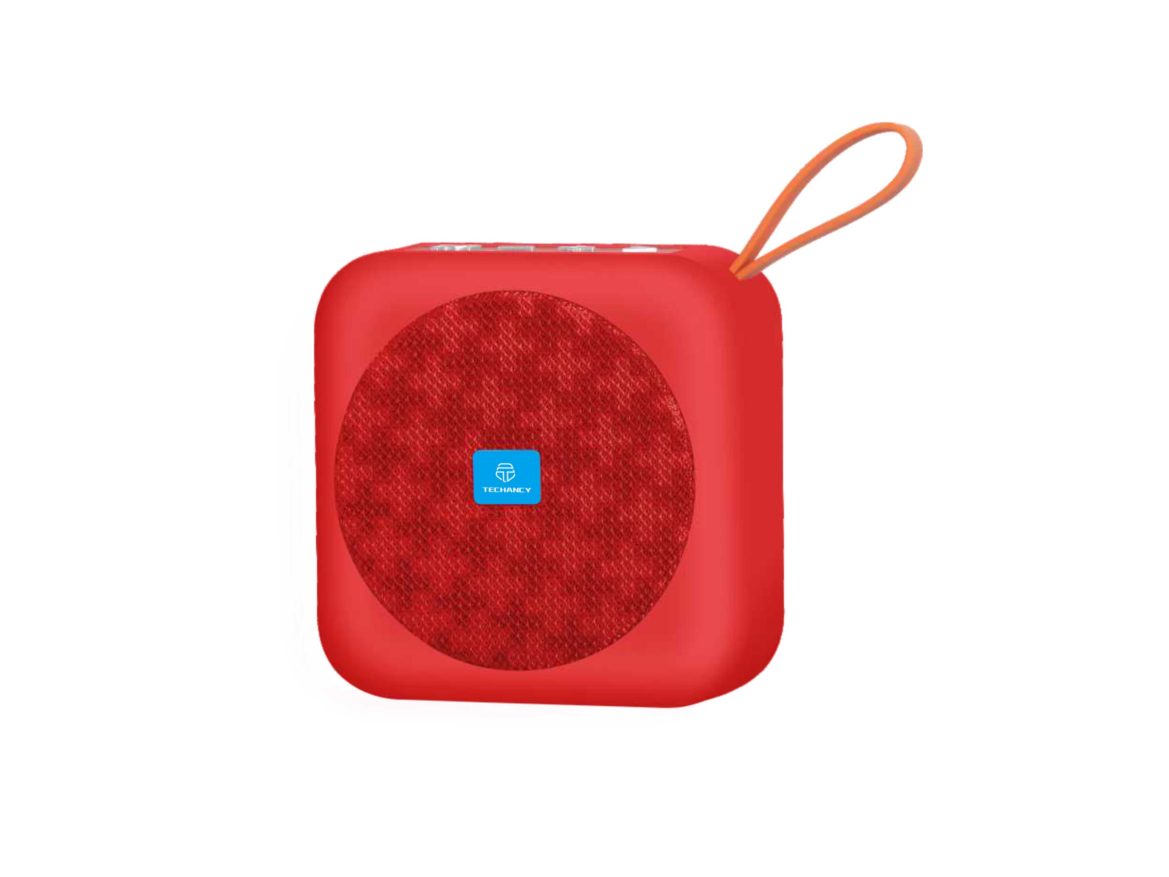 Techancy Altifalante Bluetooth Vermelho TH2622, Portátil E De Tamanho Compacto, Suporte Tf/Fm/Usb/Tws, Som Potente.-0