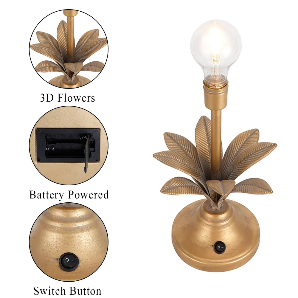 13''H Vintage Decorative Table Lamp (Antique Gold)-0