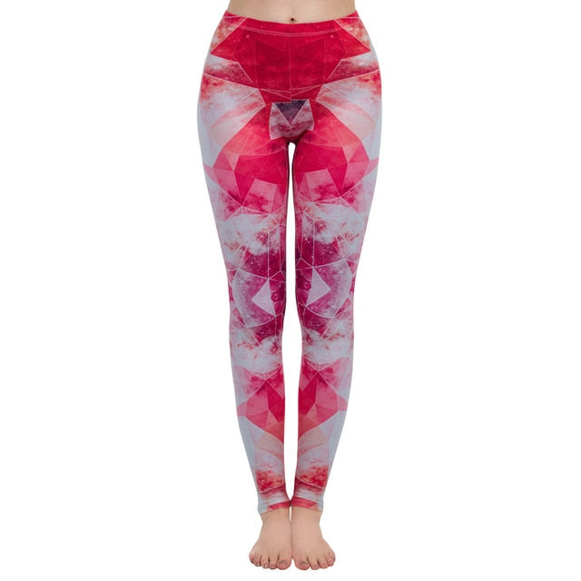 Pink Tropics Printing Multicolor Leggings Women Fitness Pants-20