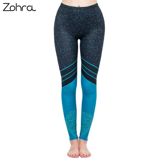 Starry Sea Love Printing High Waist Fitness Leggings Women Punk Slim Leggings Color Legins-0