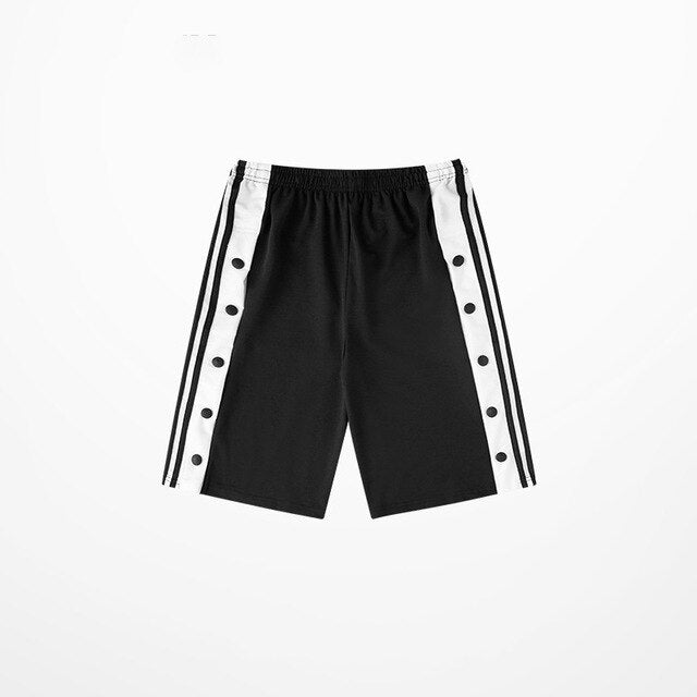 Hip Hop Retro Side Slip Fastener Shorts Men Casual Wear Sports Short-0