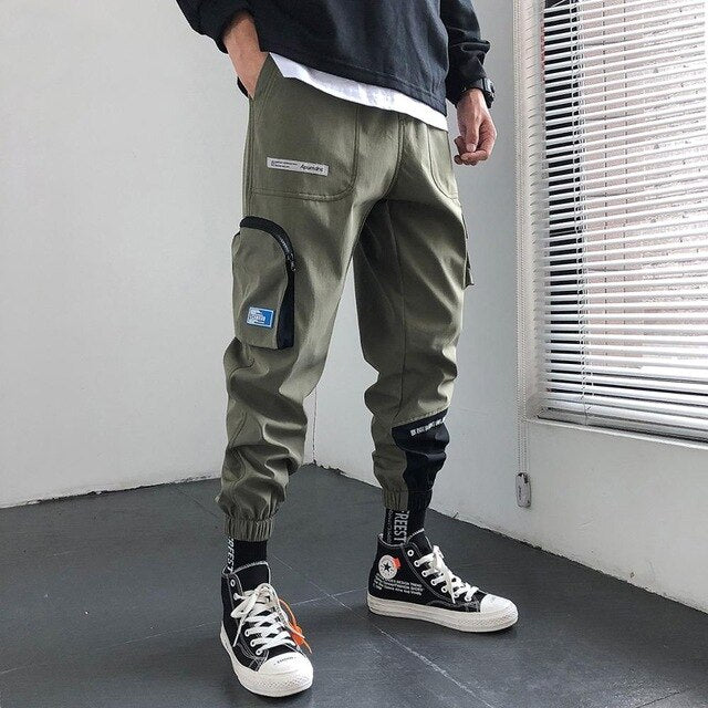 Streetwear Hip Hop Joggers Men Korean Style Harem Pants Men Casual Cargo Pants Fashion Black Men Trousers-0