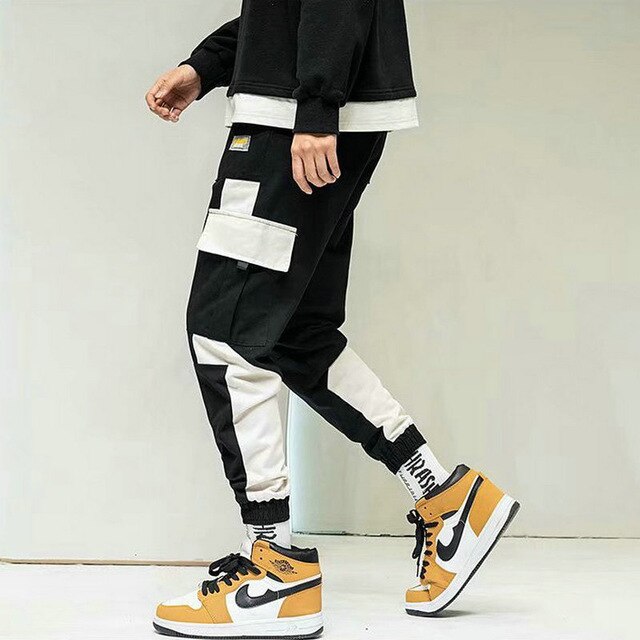 Streetwear Pockets Men's Jogger Pants Hip Hop Sweatpants Joggers Trousers Tactical Mens Pants Cargo Harem Pants Men-0