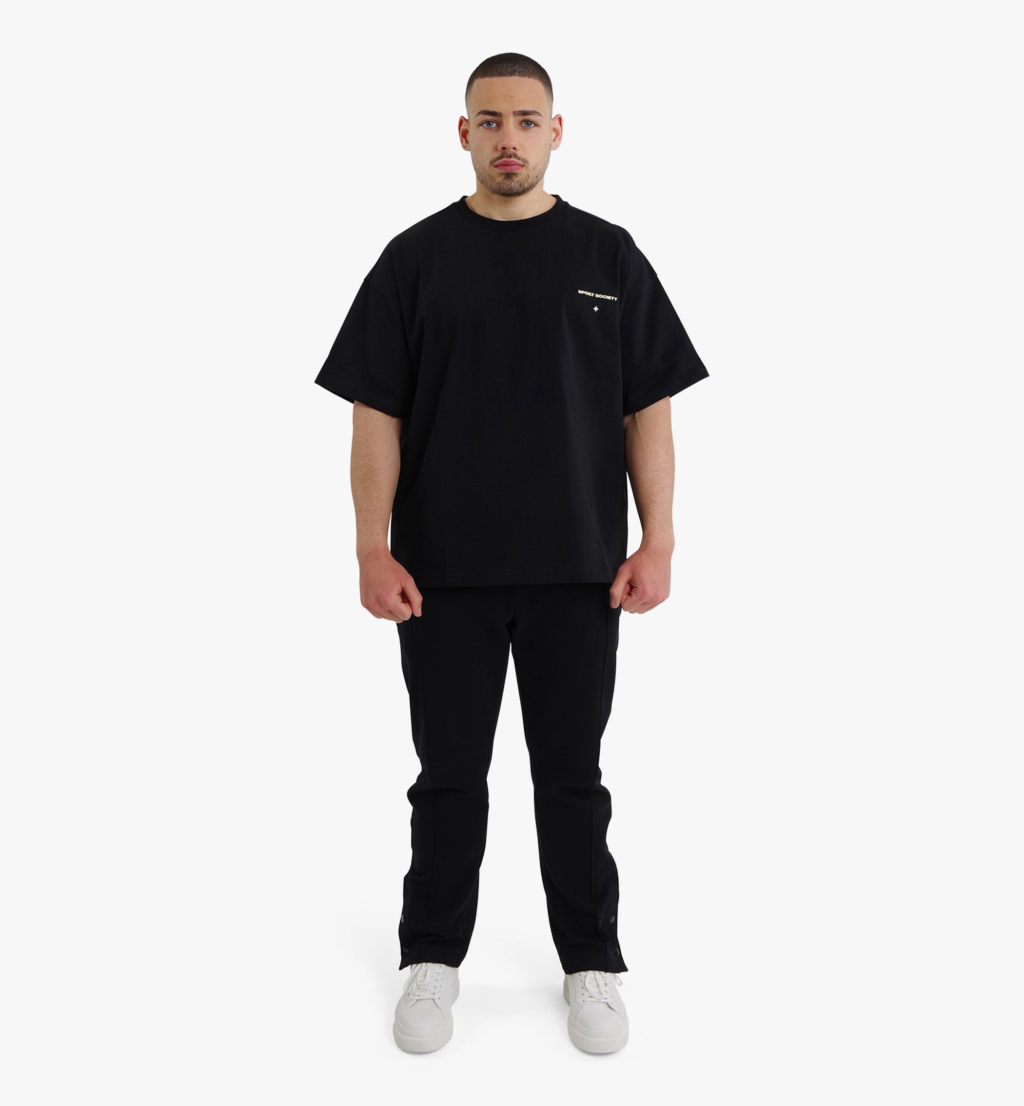 100% Baumwolle T-Shirt Souls - Oversized Design mit Pastell-Gelb Rückenprint